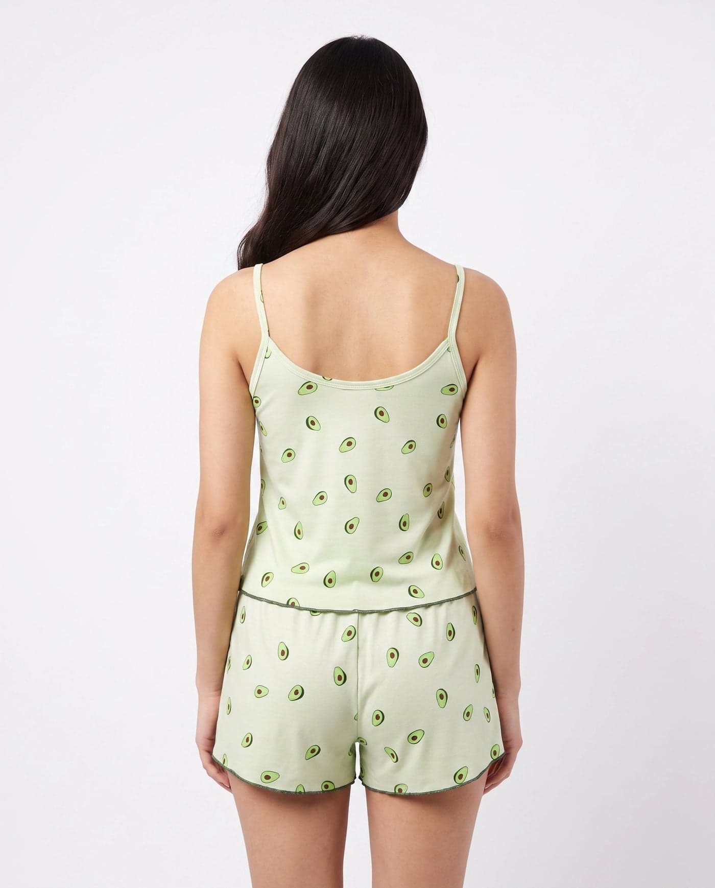 Mint Avocado Print Cotton Cami Set for Women - view 3