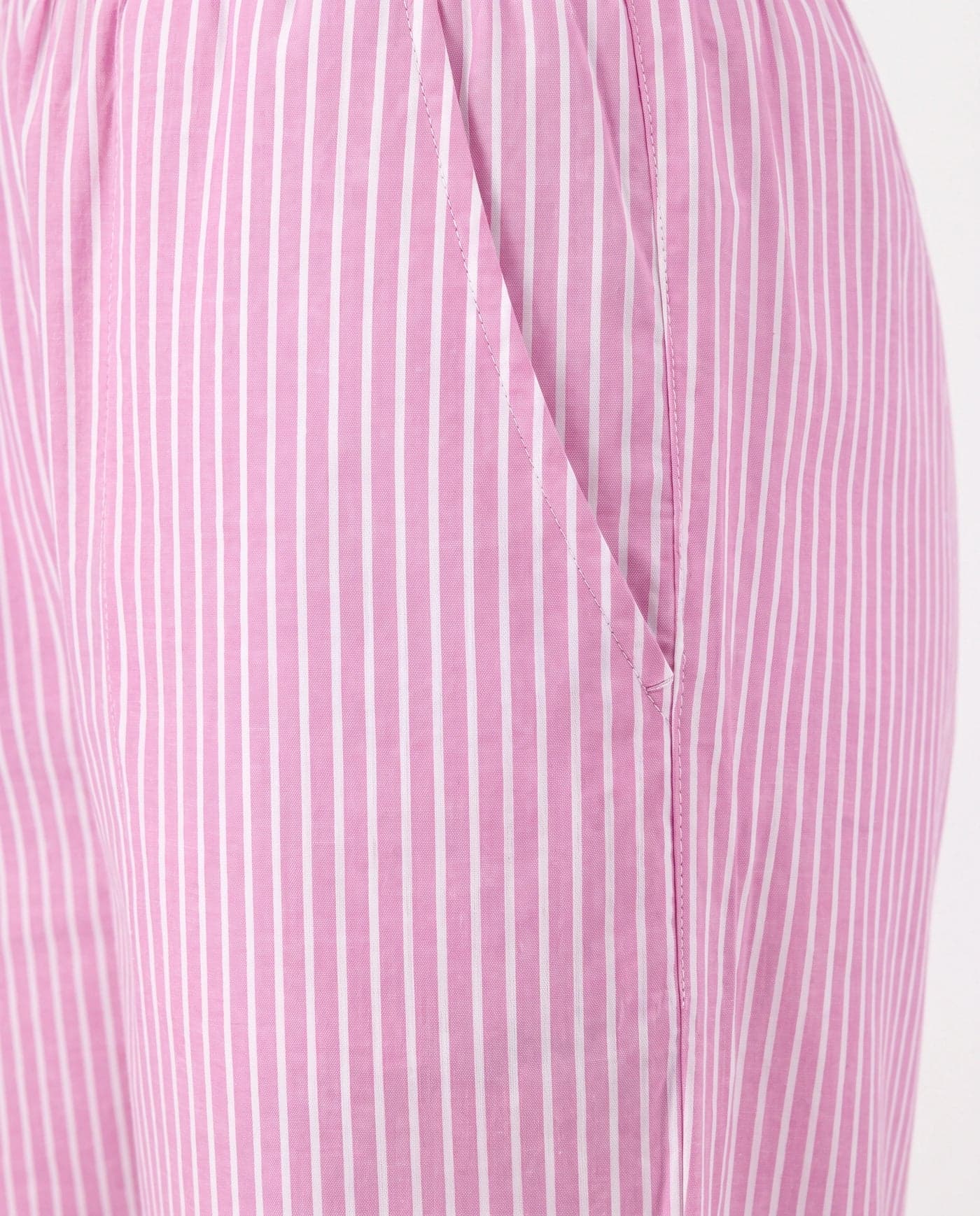 Pink Striped Linen PJ Set for Women - view 2