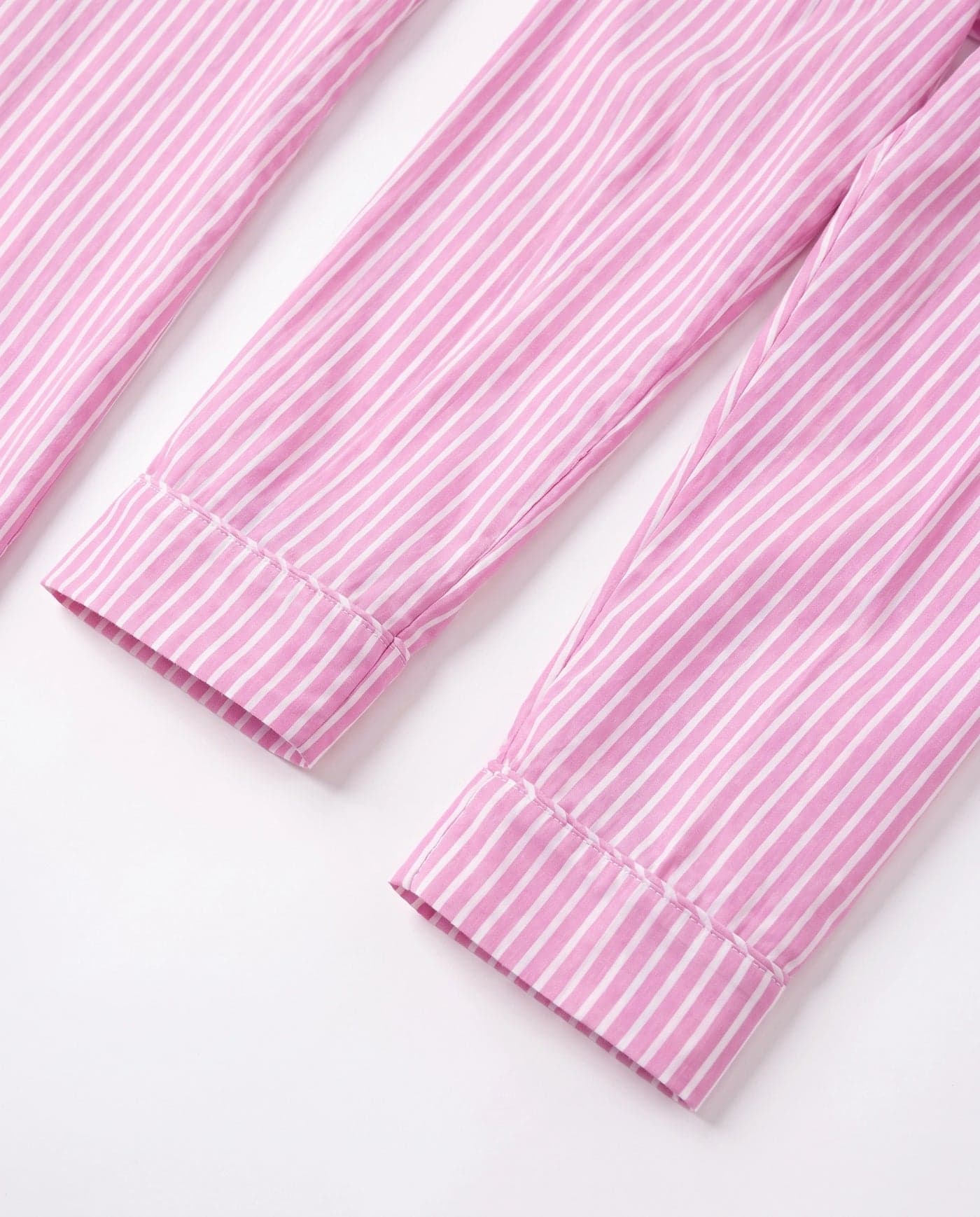 Pink Striped Linen PJ Set for Women - view 4