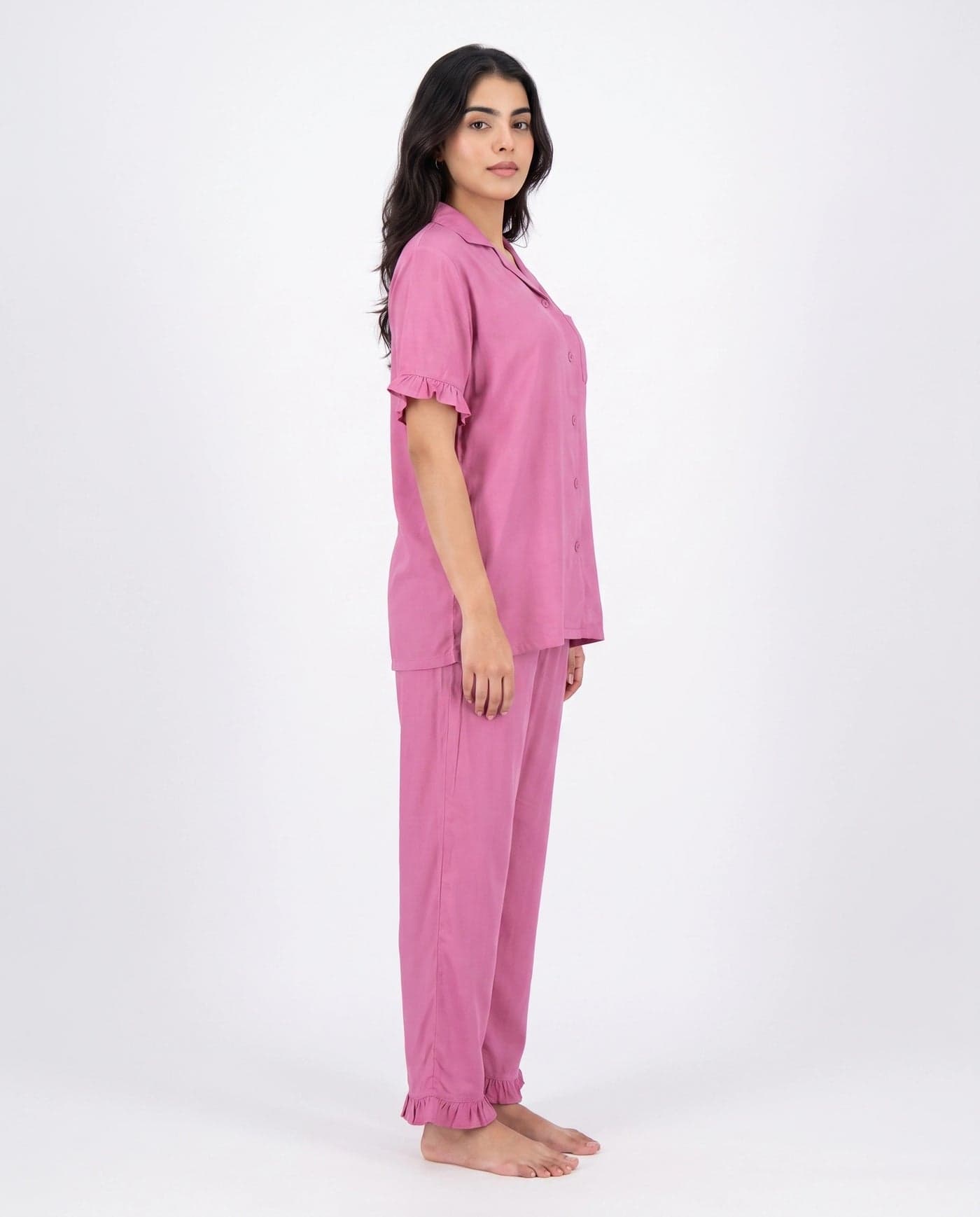 Pink Linen PJ Set for Women - view 2