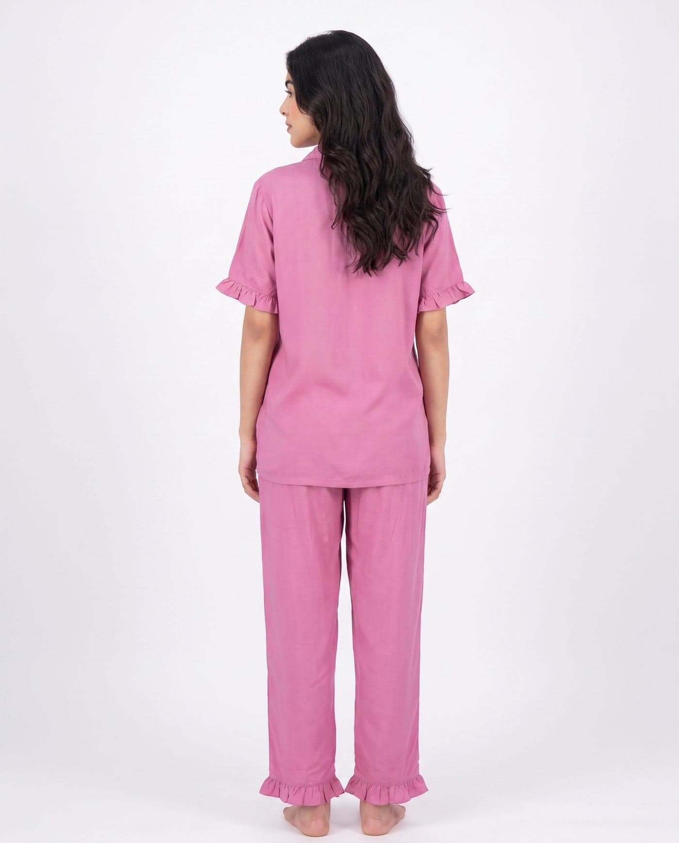 Pink Linen PJ Set for Women - view 3