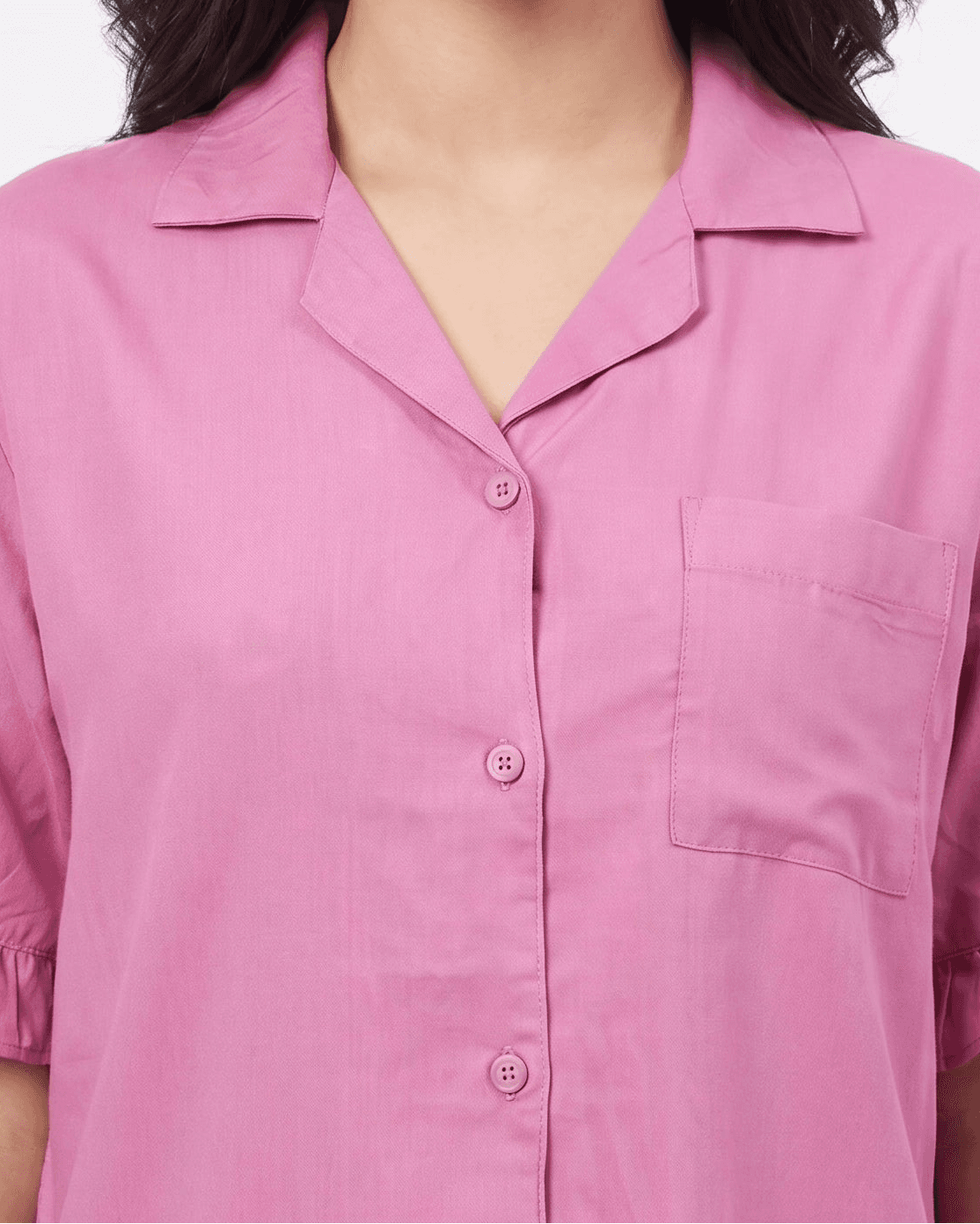 Pink Linen PJ Set for Women - view 6