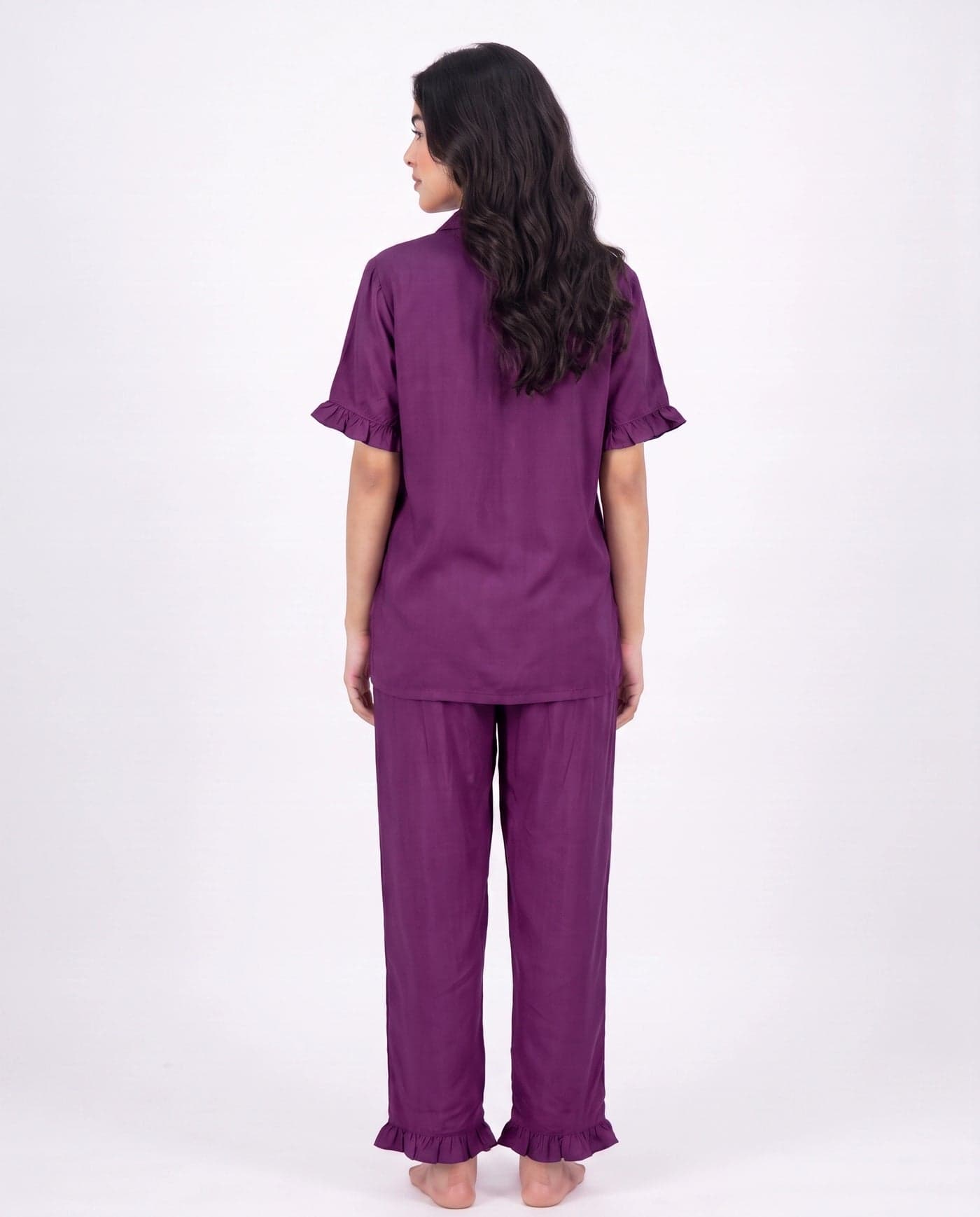 Purple Linen PJ Set for Women - view 3
