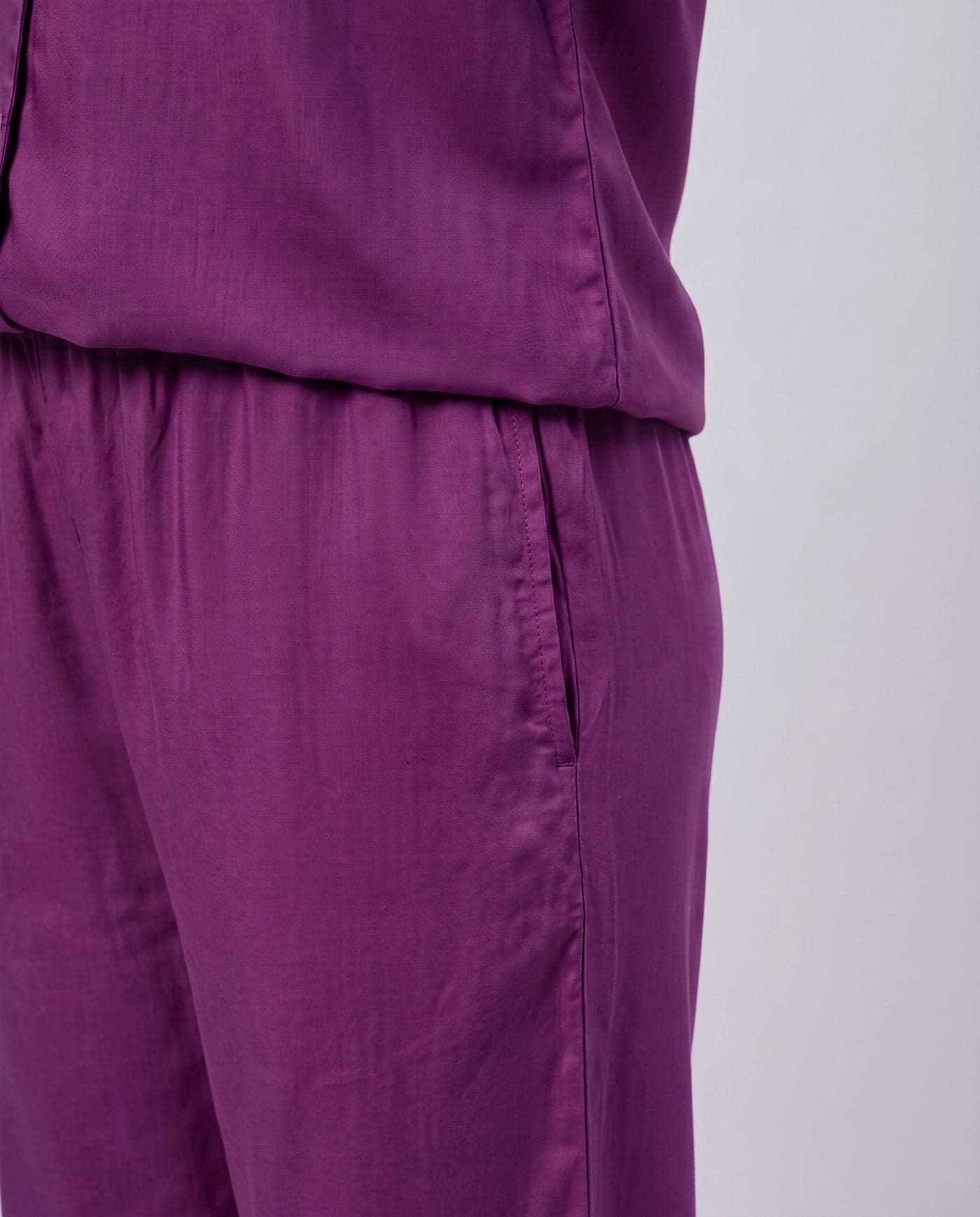 Purple Linen PJ Set for Women - view 4