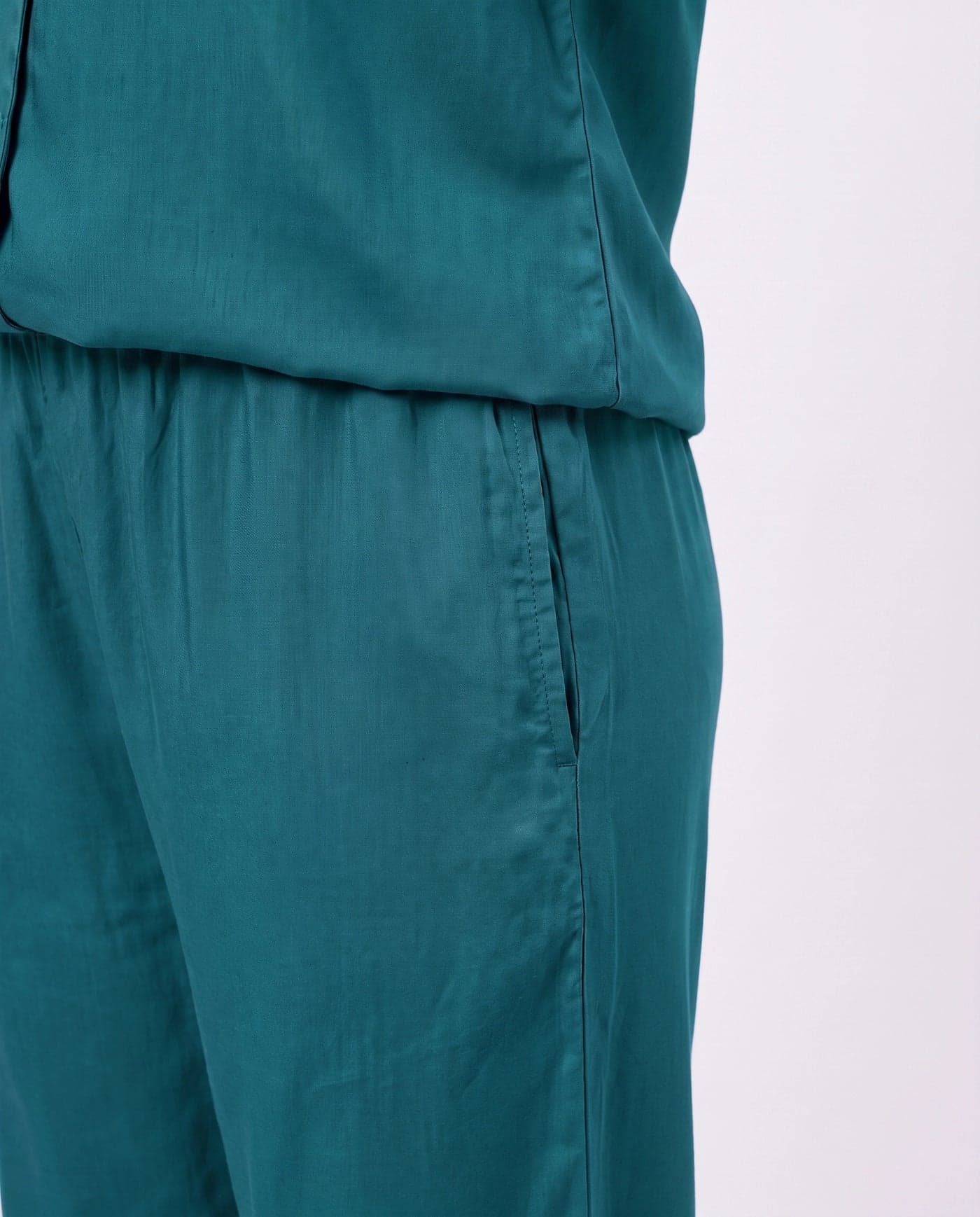 Sea Green Linen PJ Set for Women - view 4