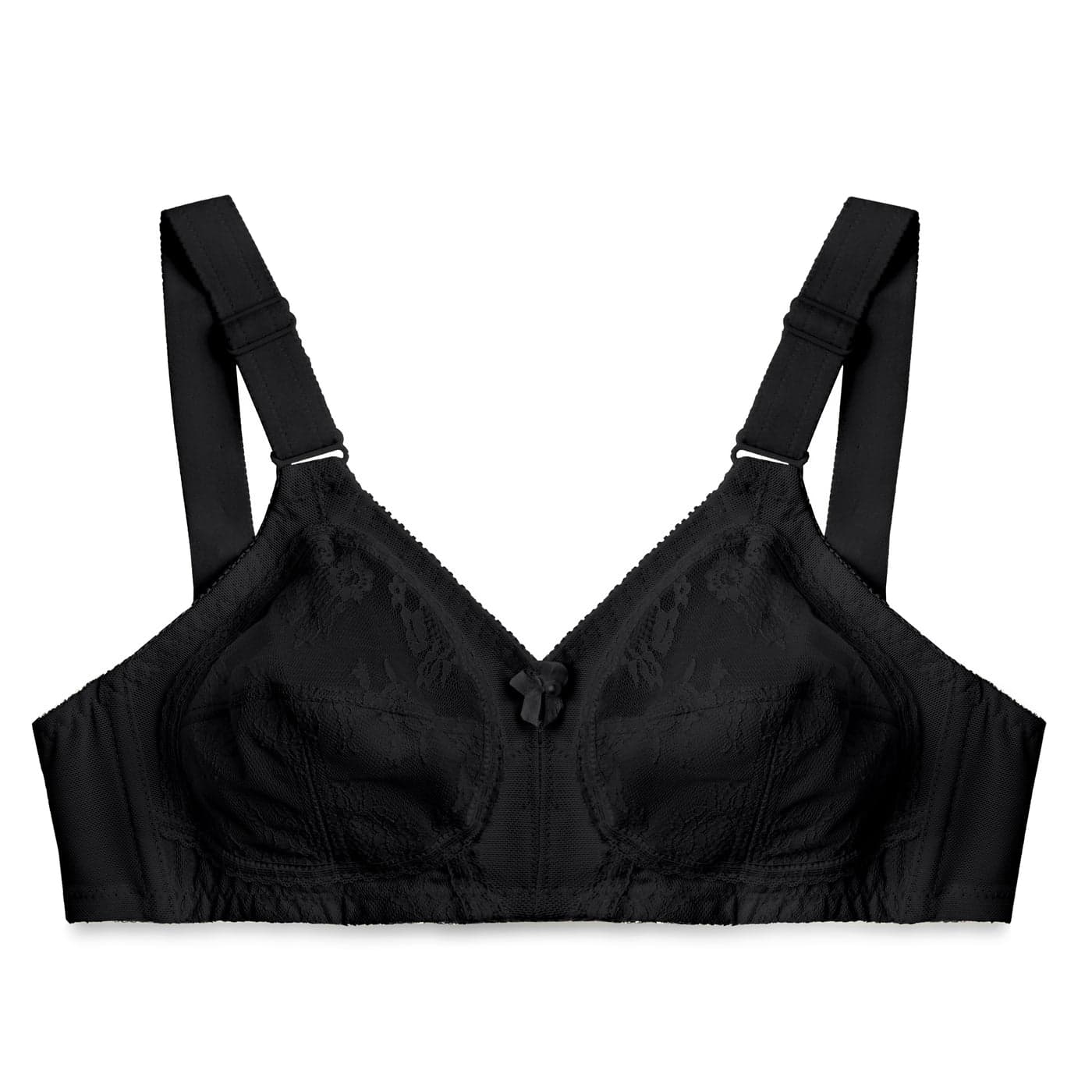 Black Full Coverage Non Padded Cotton Bra for Women