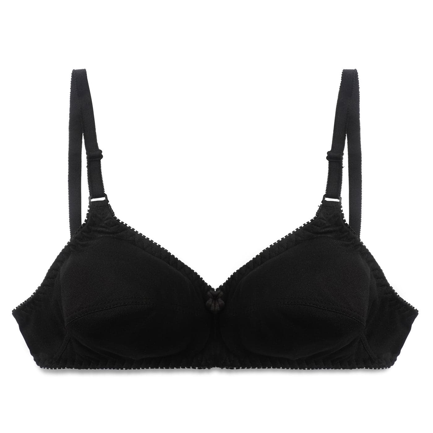 Black Seamless Non Padded Wireless Bra for Women