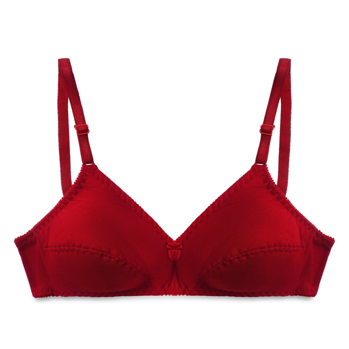 Maroon Single Padded Wireless Cotton Bra for Women
