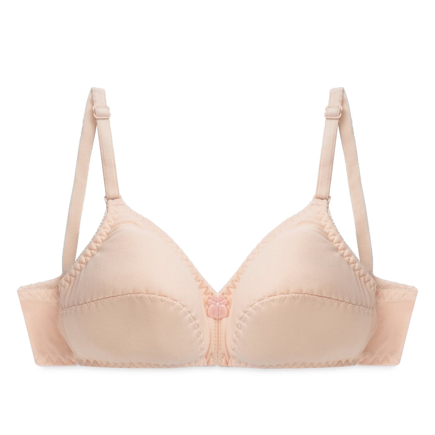 Skin Colour Single Padded Wireless Cotton Bra for Women