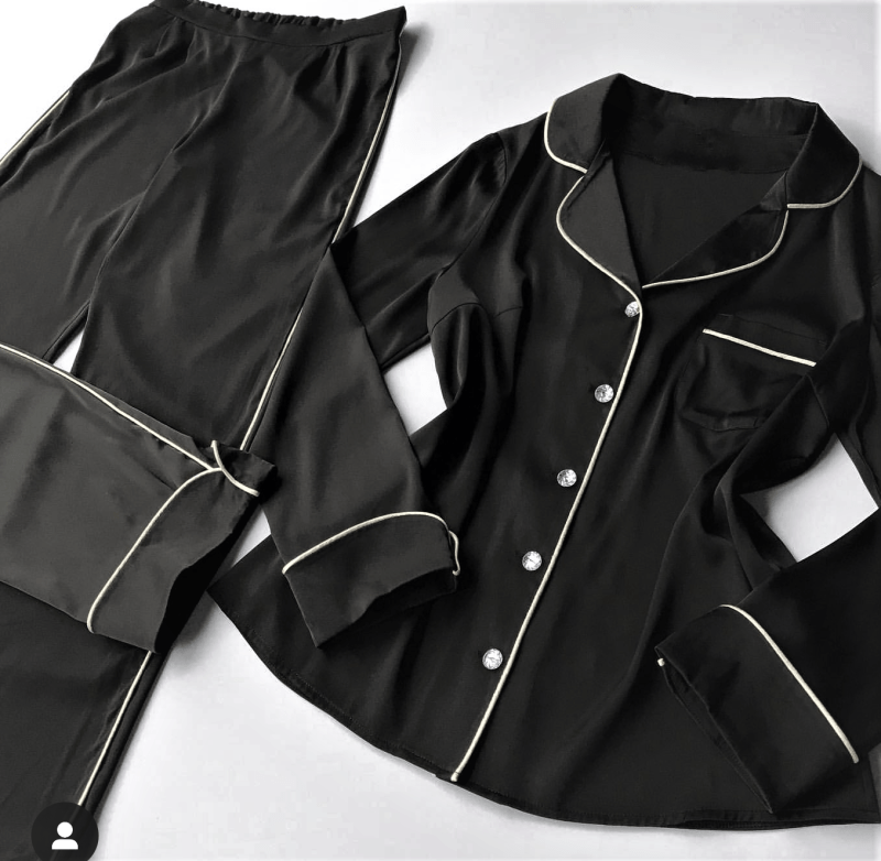 Black Silk Night Suit
