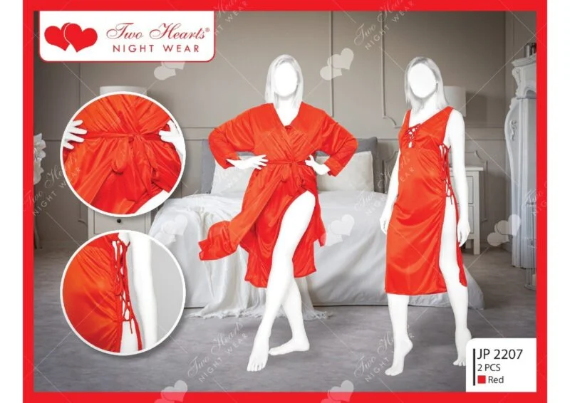 Silk Inner + Gown Nightwear Set for Girls & Women by nightydress.pk