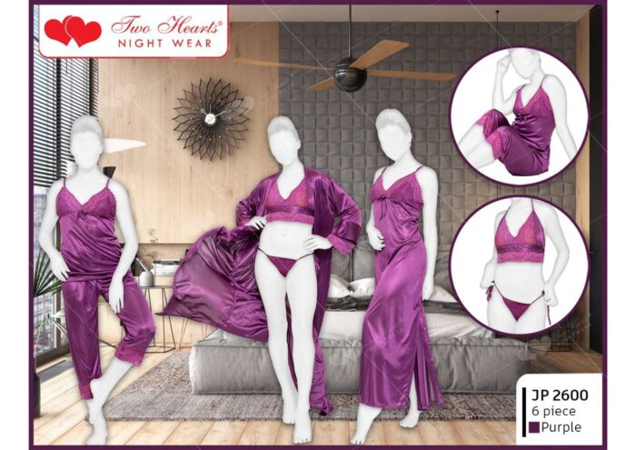 6-Piece Stylish Nighty Set in pakistan by nightydress.pk