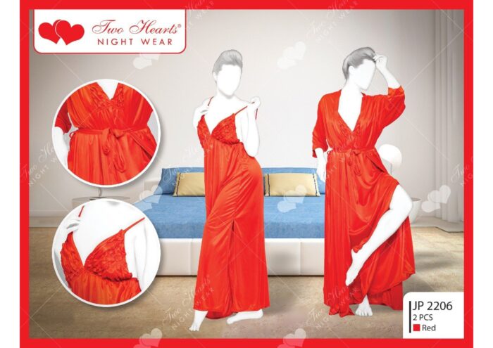 2 Piece Silk Long Nighty Dress by nightydress.pk