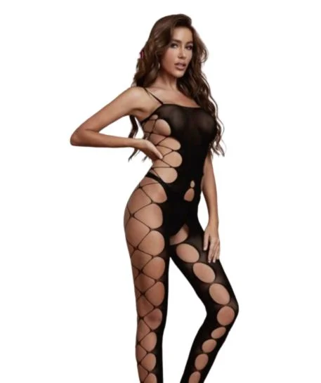 Fish Net Backless Full Body Black Stocking For Women by nightydress.pk