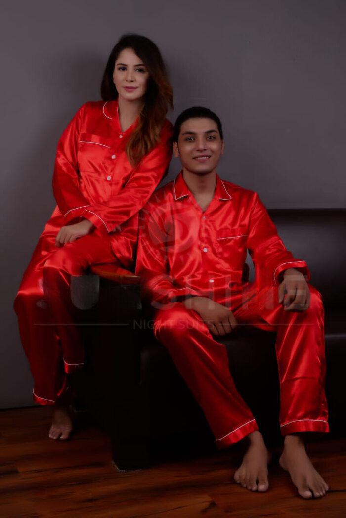 Red Night Dress for Couple by nightydress.pk